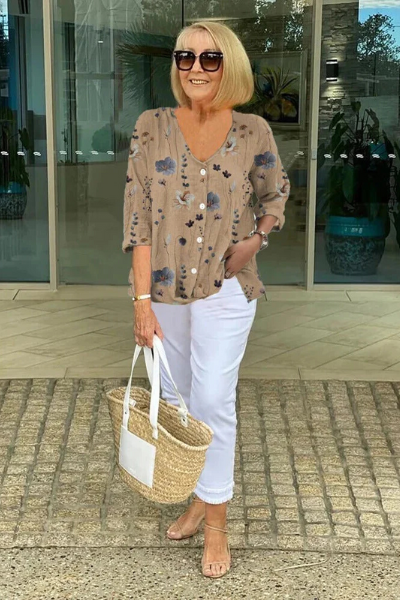 Alice | Printed Button Tunic Top