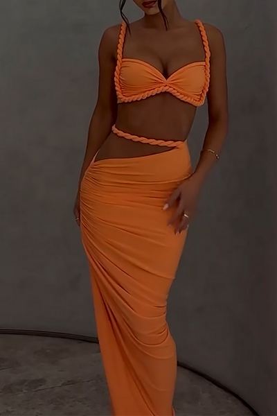 Solara Braided Two Piece Maxi Dress