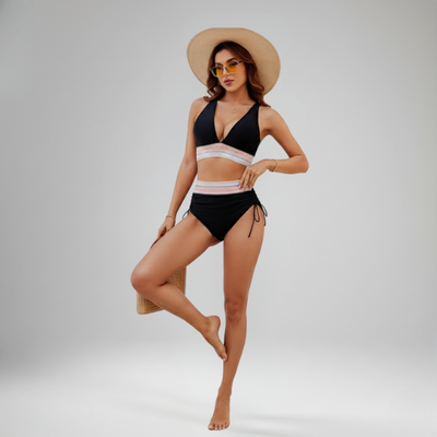 Bikini-High-Waisted Set with Tummy Control