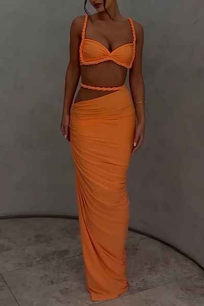 Solara Braided Two Piece Maxi Dress